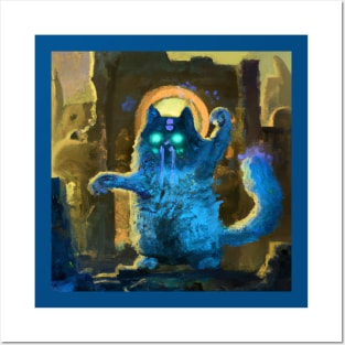 Possessed Blue Cat Ransacks These Ancient Ruins Posters and Art